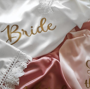 Anna Collection- Personalised Satin Robe With Lace Detail