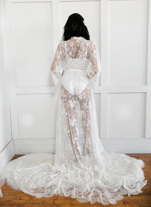 Victoria Collection- Full Length Wedding Lace Robe.