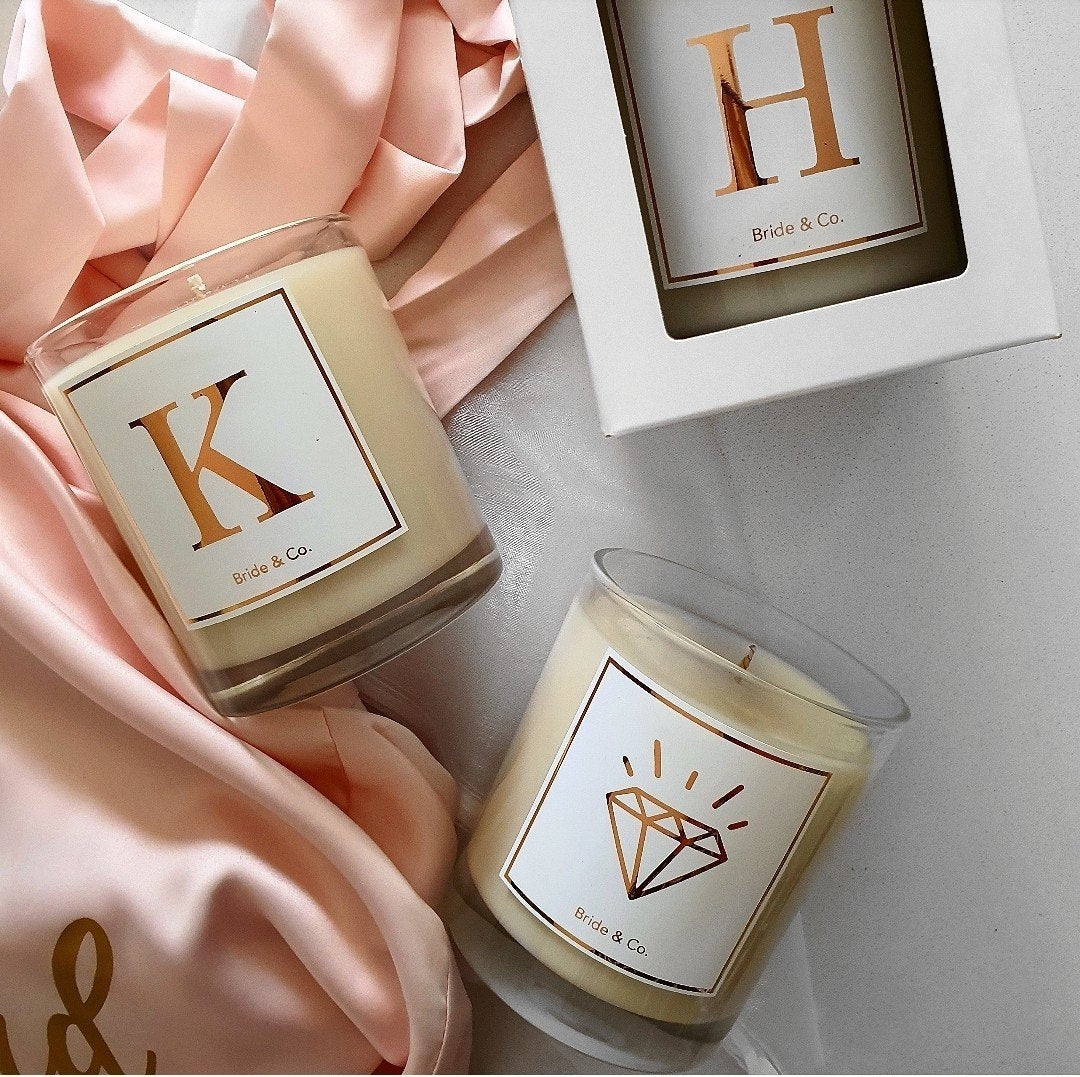 A-Z Rose Gold Letter Monogram Candle 380ml