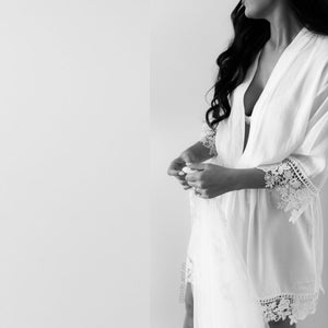 Kate Collection- Bridal Party Cotton/Lace Robes.
